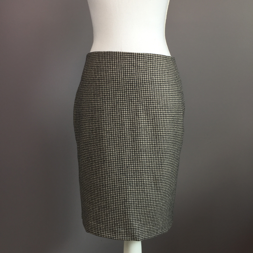 LOFT Wool Blend Houndstooth Pencil Skirt